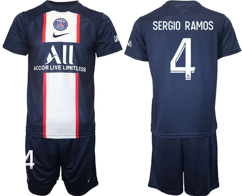Men 2022-2023 Club Paris St German home blue #4 Soccer Jersey->customized soccer jersey->Custom Jersey